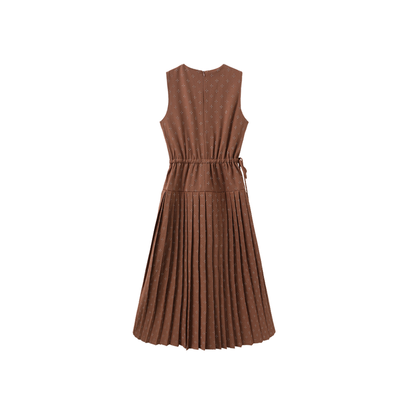 Elastic Waist Drop Pleated Jumper