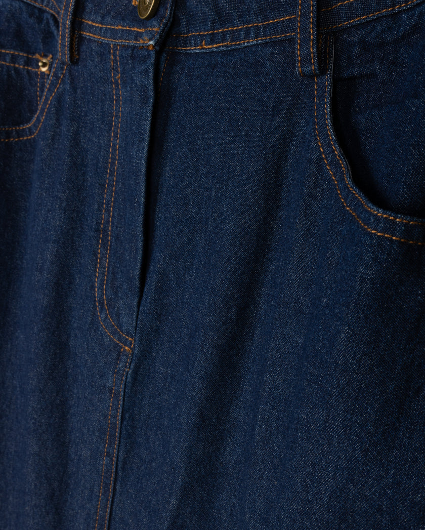 Straight Dark Denim Skirt