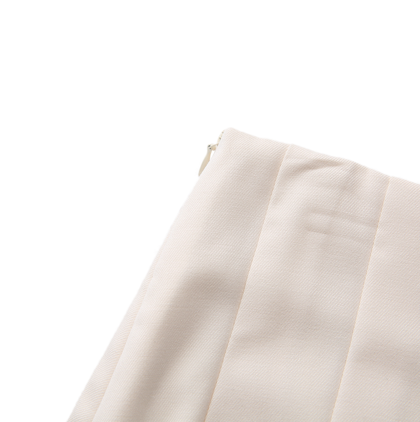 Wool Box Pleat Midi Skirt