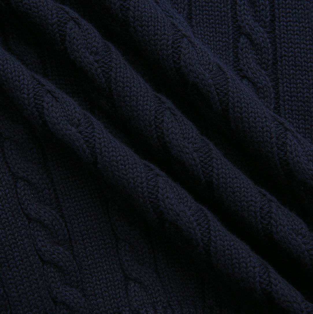 Cable Knit Polo Sweater