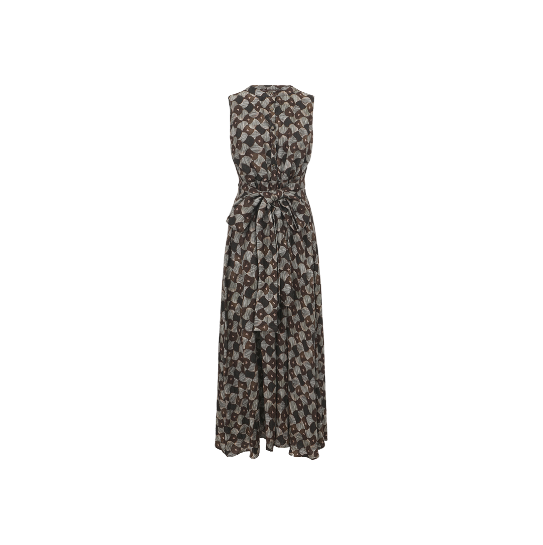 Sleeveless Belted Dress