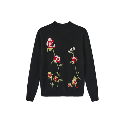 Floral Mock Knit Sweater