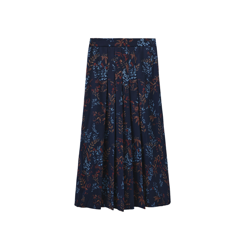 Half Pleat Floral Skirt
