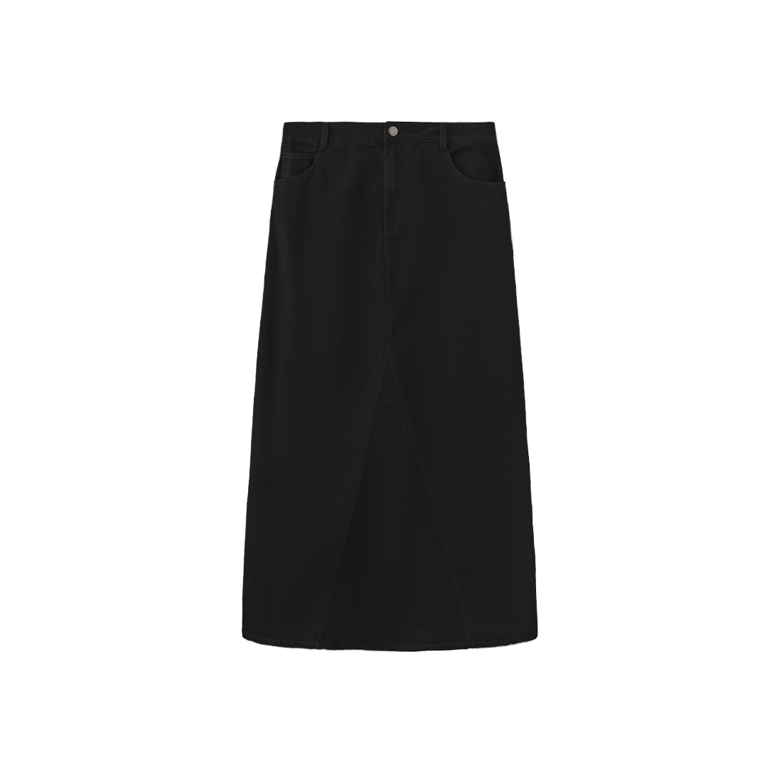 V-Seam Denim Skirt