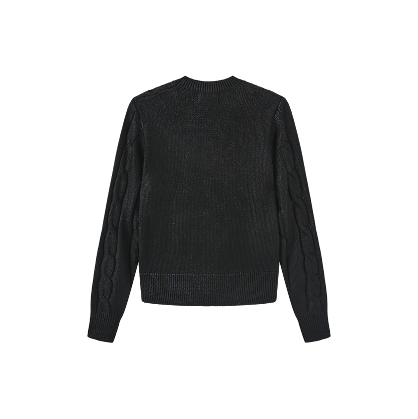 Metallic Cable Knit Sweater