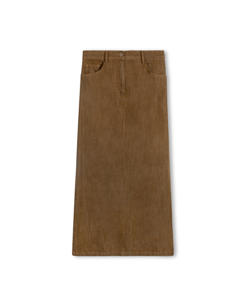 Straight Dark Denim Skirt