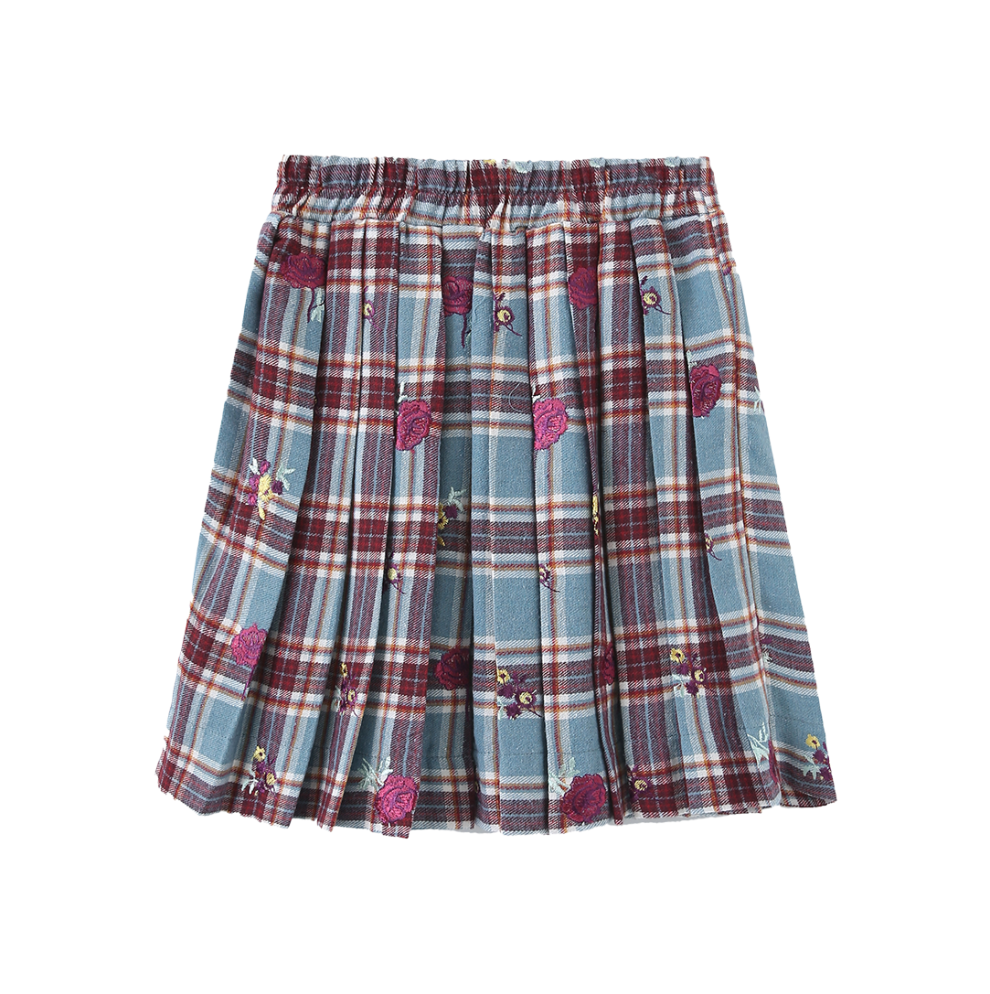 Jerry Plaid Floral Skirt