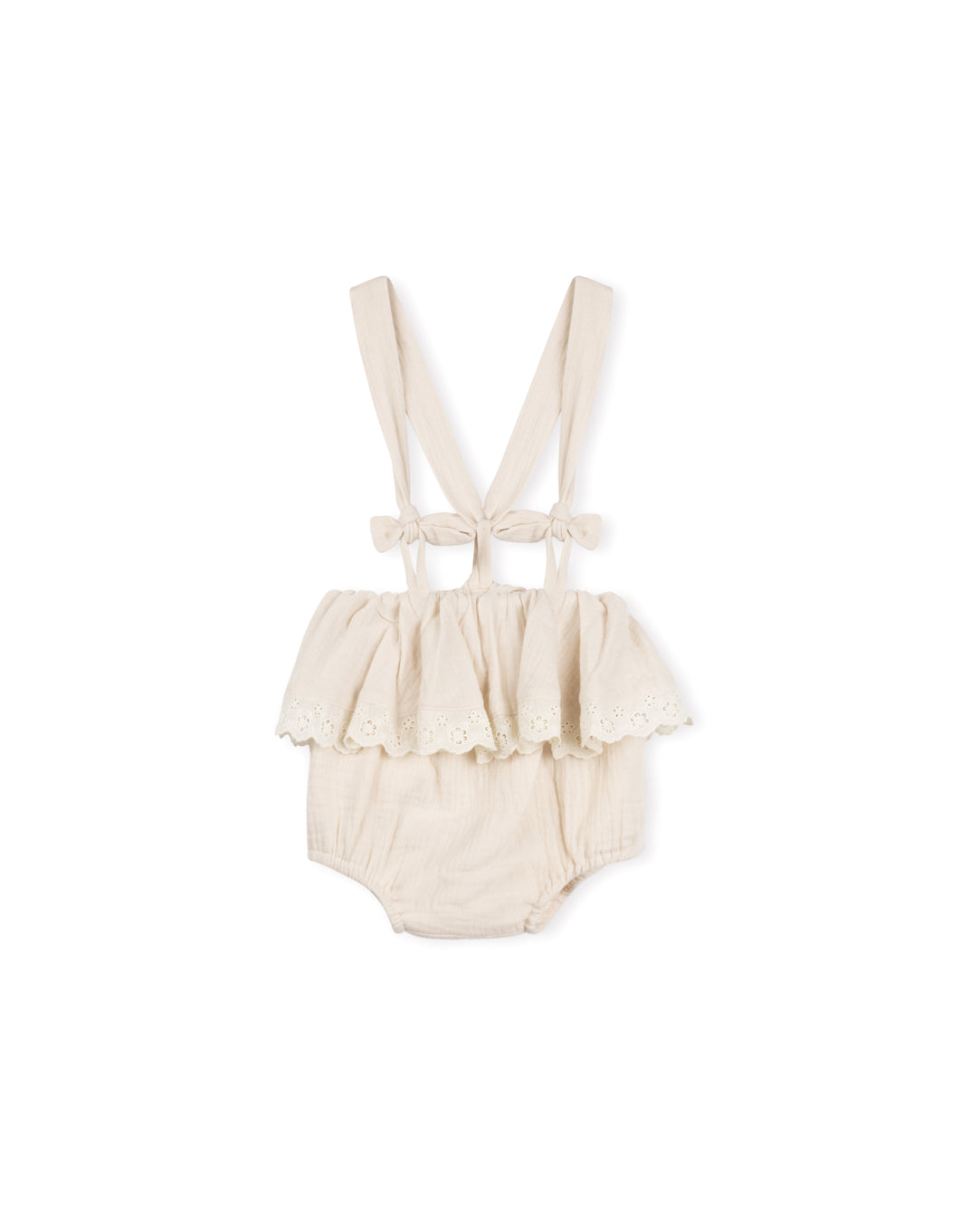 Plaid Lace Trim Romper