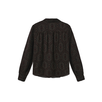 Gem Printed Rounded Collar Blouse