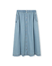 Chambray Flowy Maxi Pocket Skirt