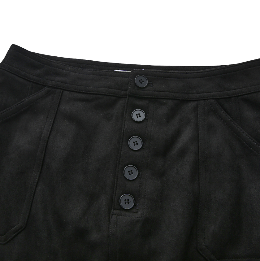 Suede Straight Skirt