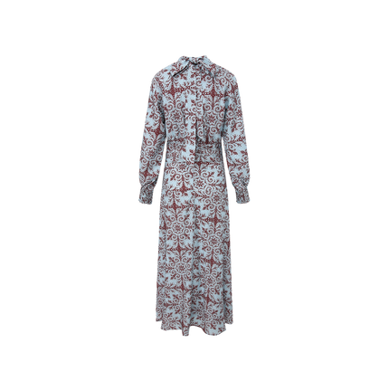 Printed Waist Detailing Dress
