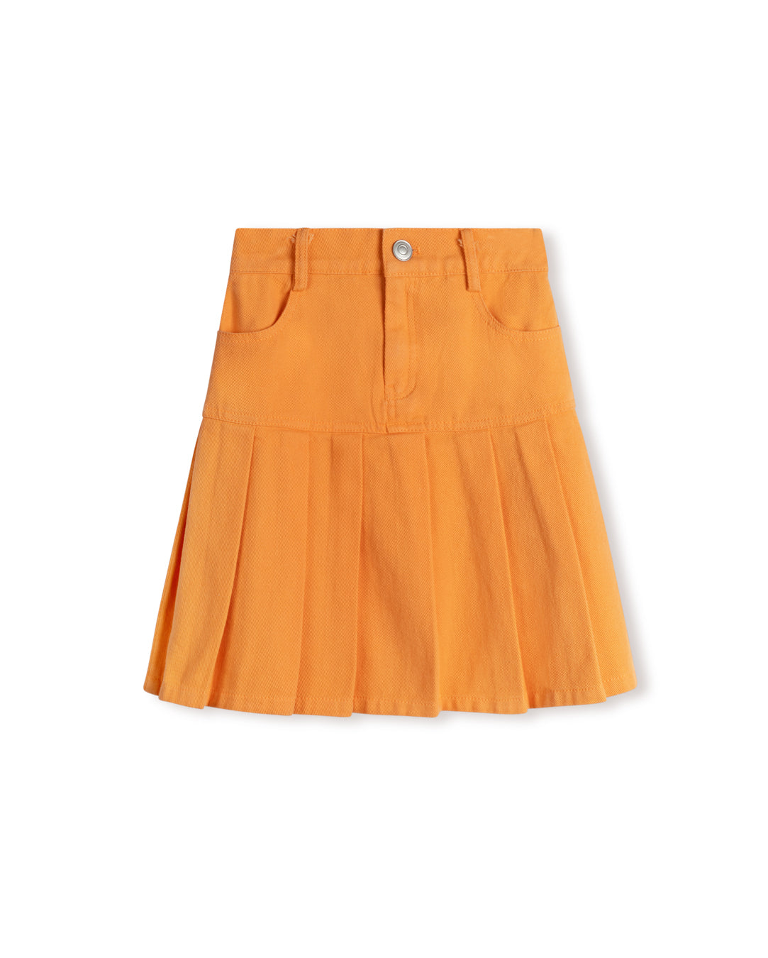 Denim Drop Yolk Pleated Skirt