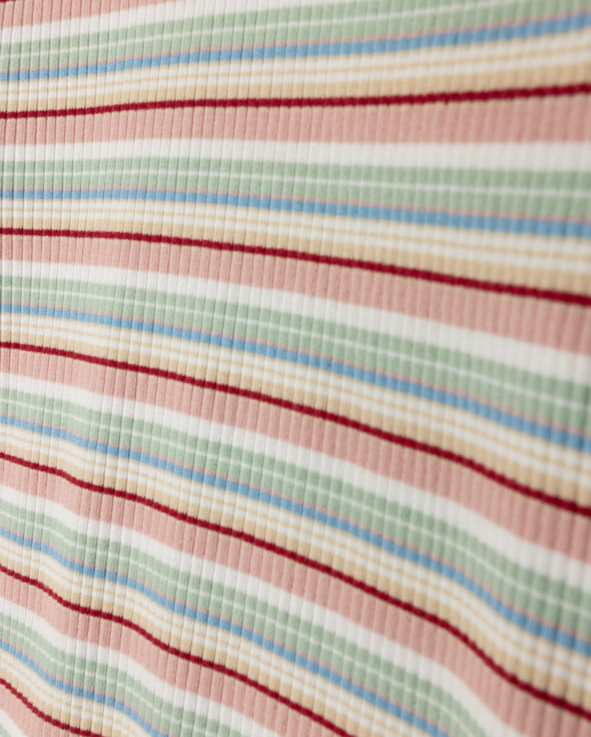 Multi Striped Ribbed T-shirt