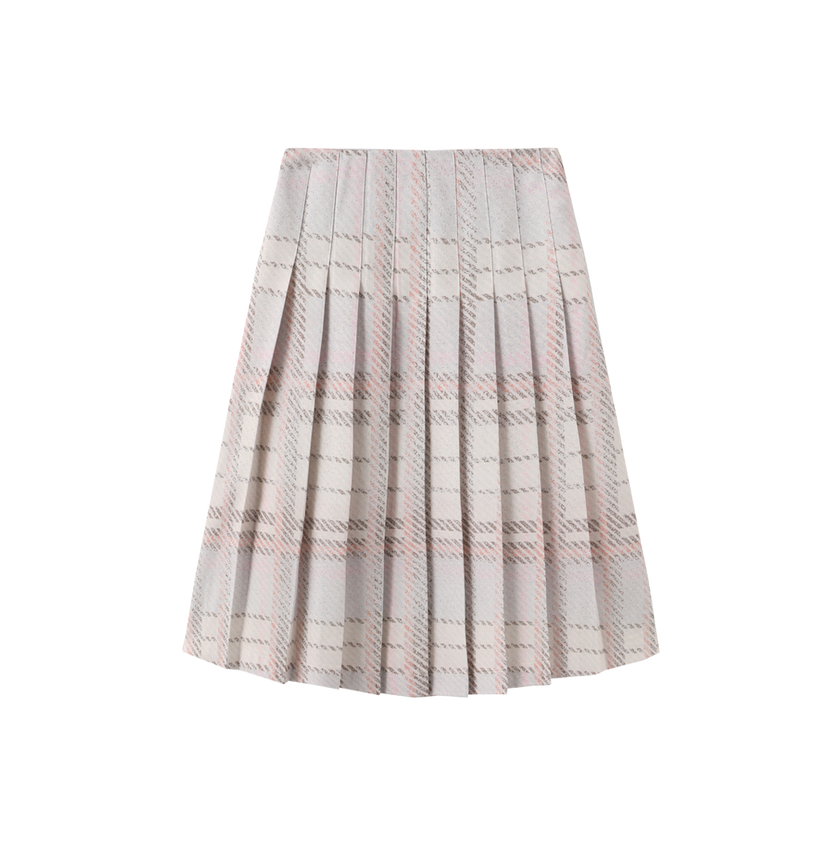 Plaid Printed Pleated Skirt