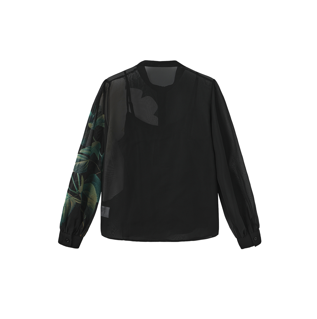 Jule Floral Print Sheer Blouse