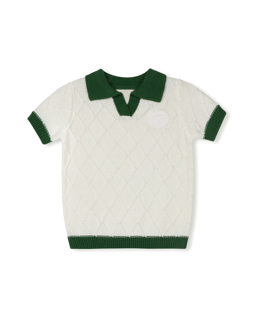 Cindy Diamond Printed Collared Sweater
