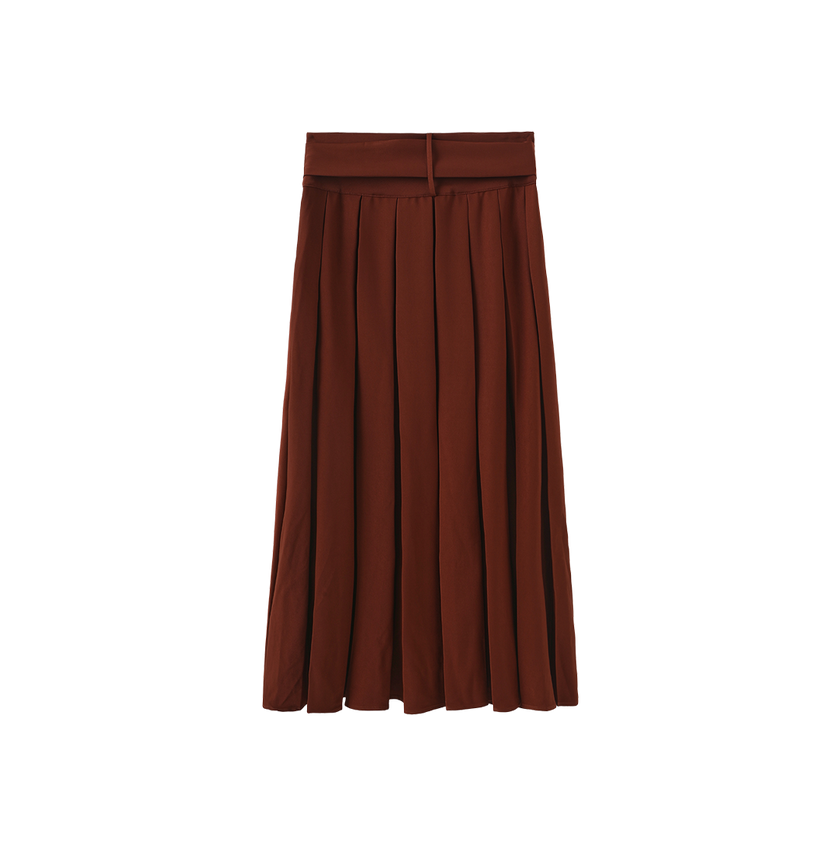 Self Tie Pleated Skirt