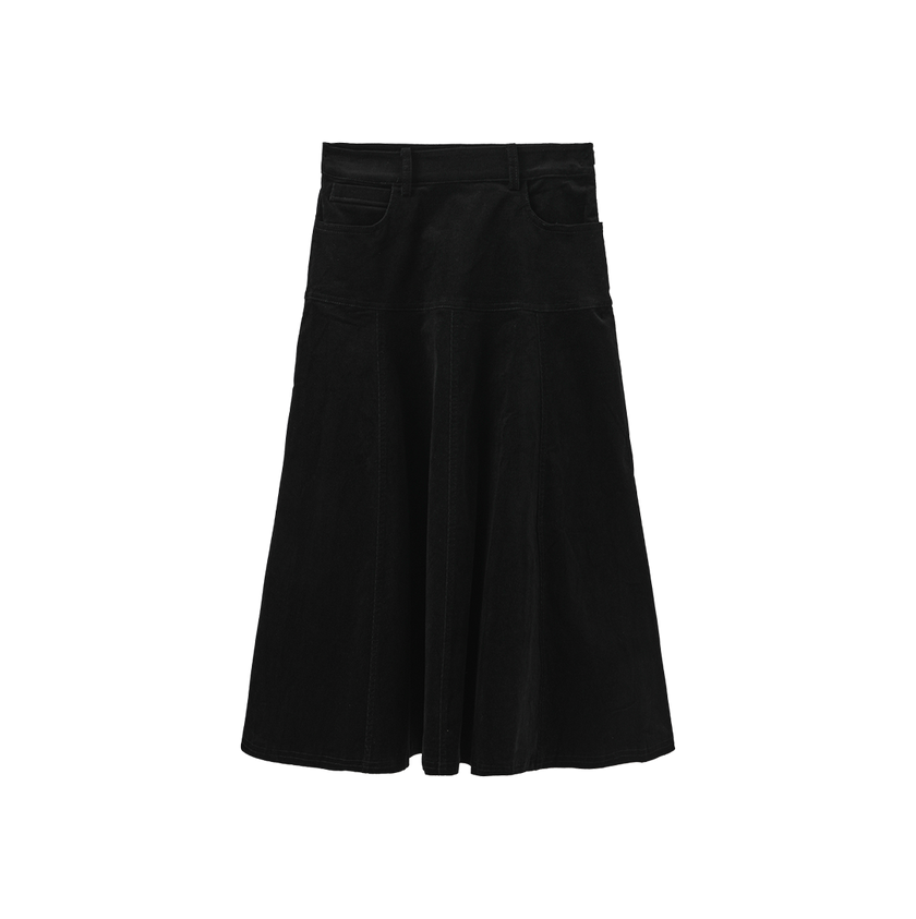 Rustic Drop Paneled Corduroy Skirt