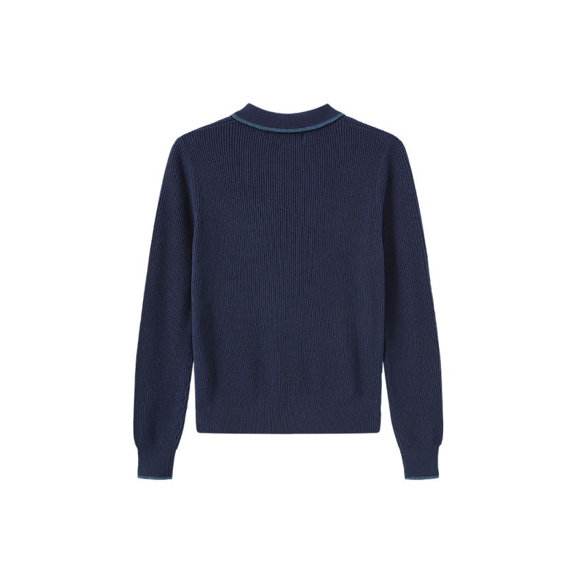 Piko Ribbed Knit Trim Sweater