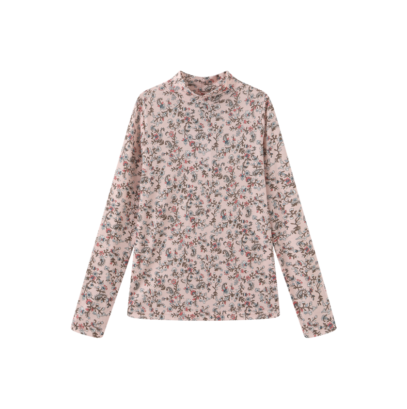 Printed Layering Mock Neck