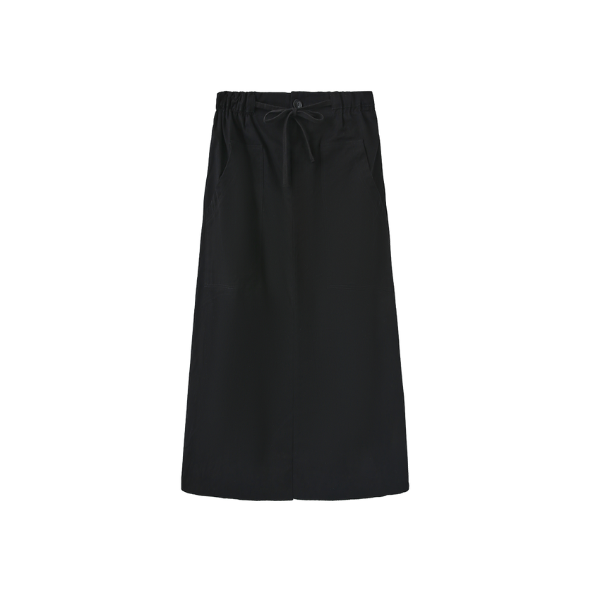Pull String Maxi Skirt