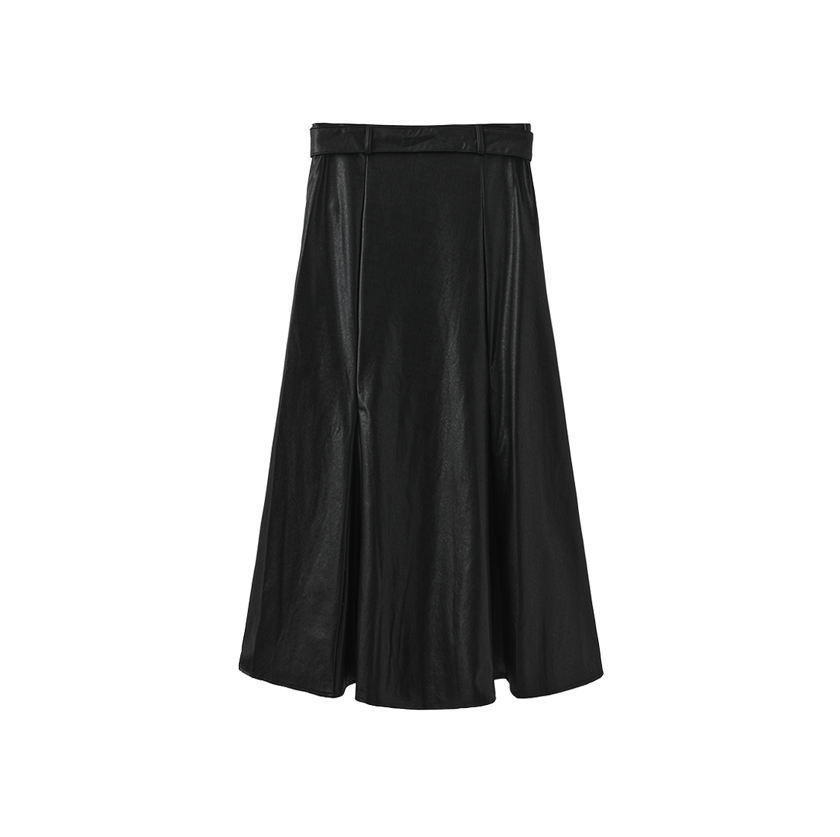 Leather Belted Skirt