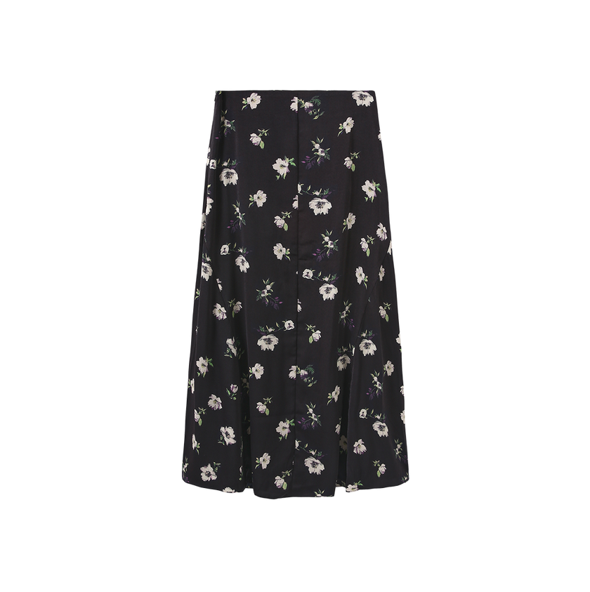 Floral Zipper Aline Slip Skirt