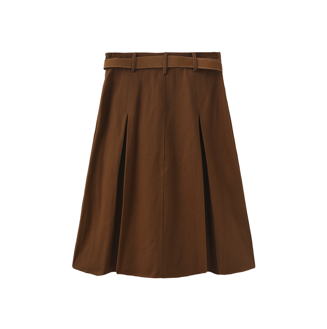 Short Pleated Denim Skirt