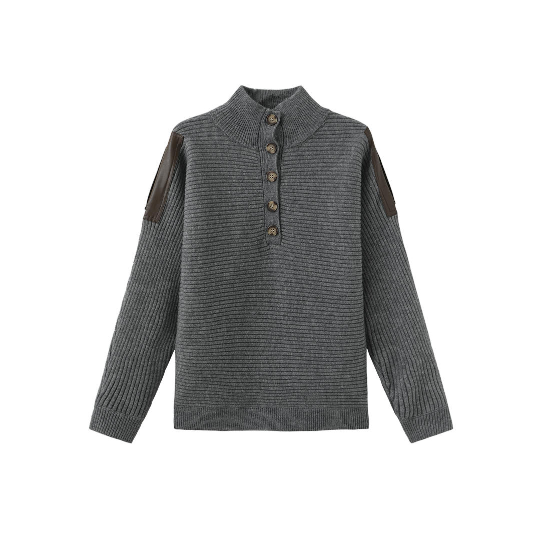 Leather Patch Sweater