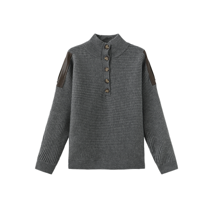 Leather Patch Sweater
