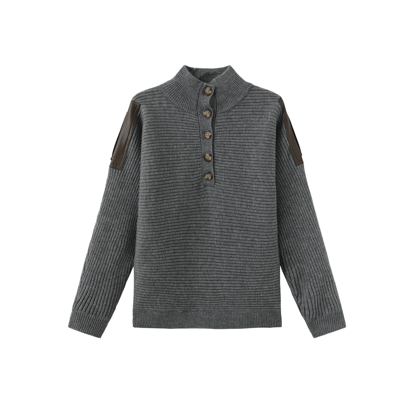 Leather Patch Sweater