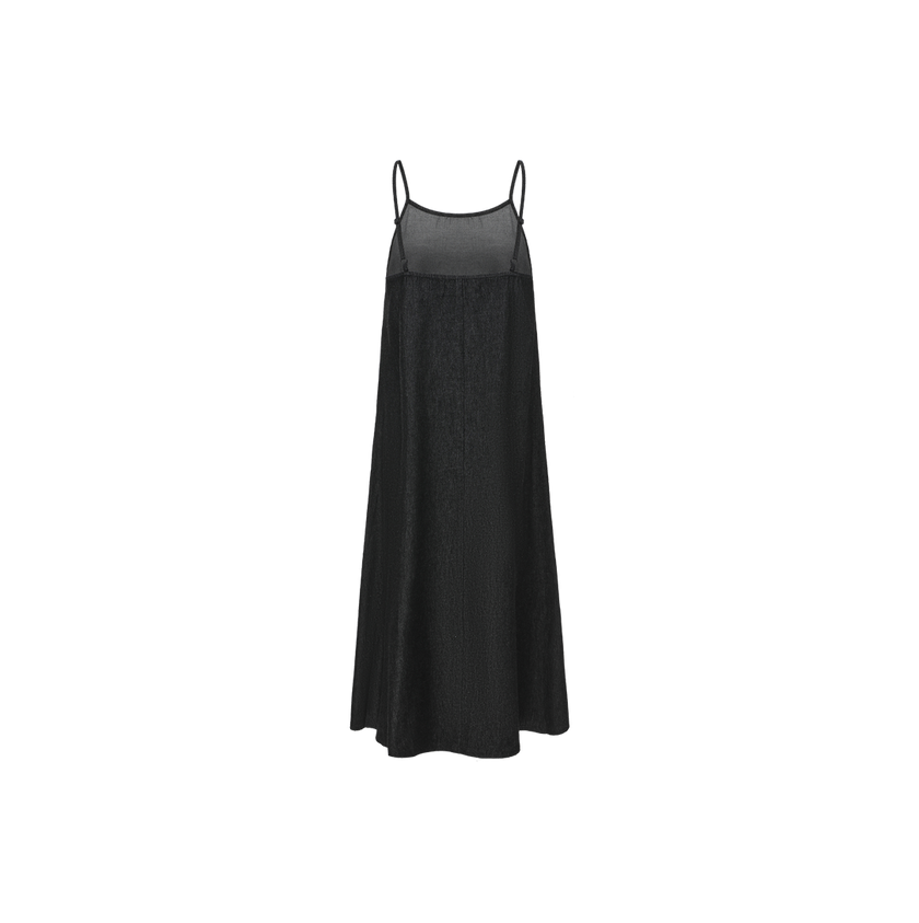 Denim Midi Thin Strap Slip Dress