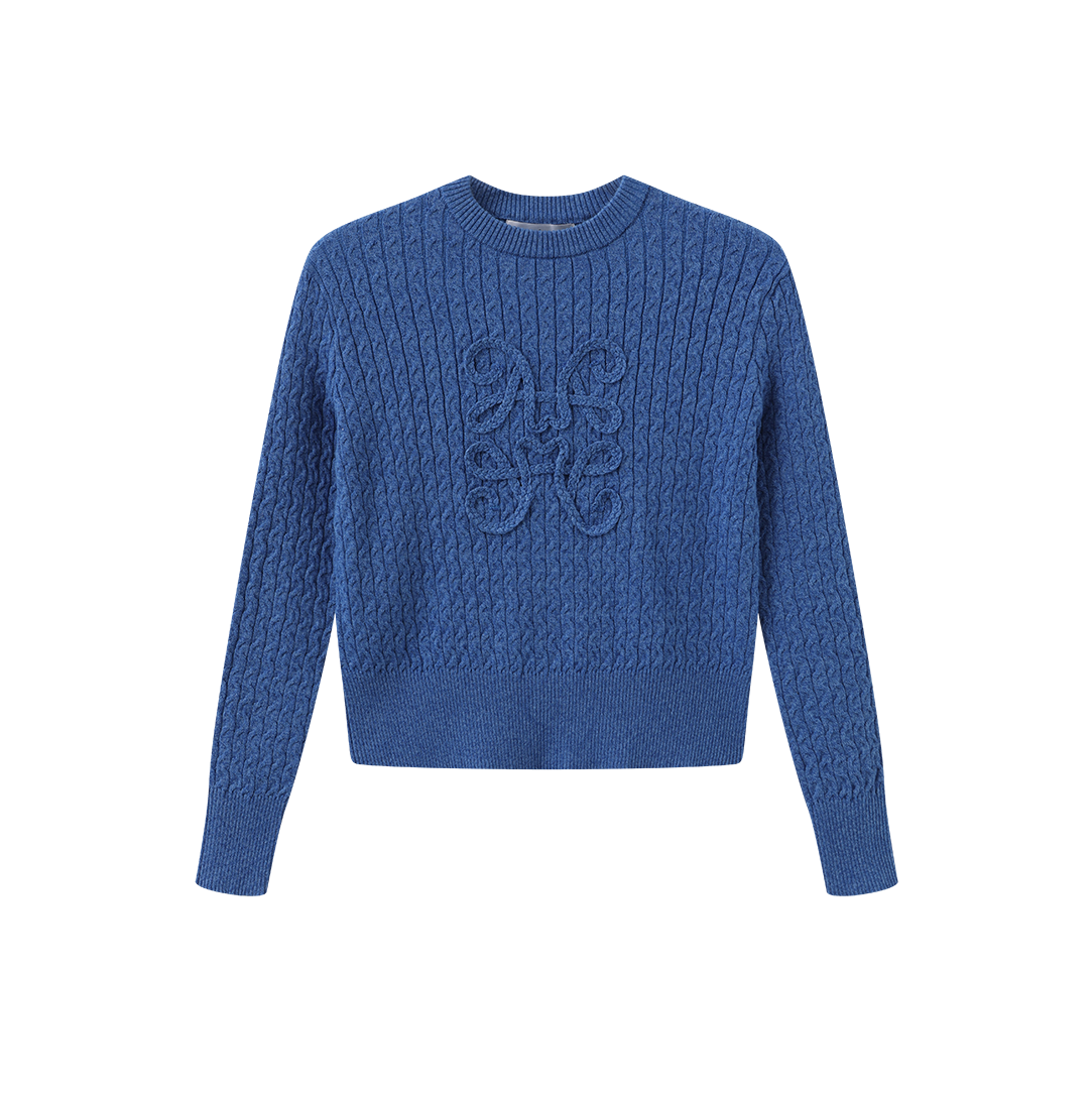 Braided Detail Logo Sweater