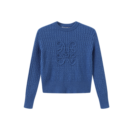Braided Detail Logo Sweater