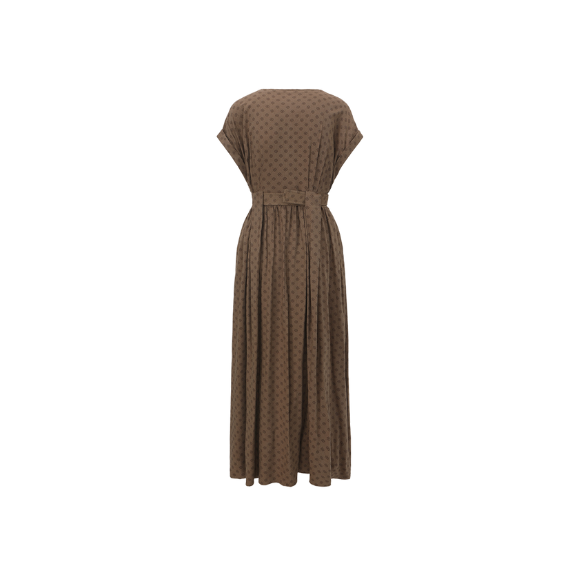 Clover Print Cap Sleeve Dress
