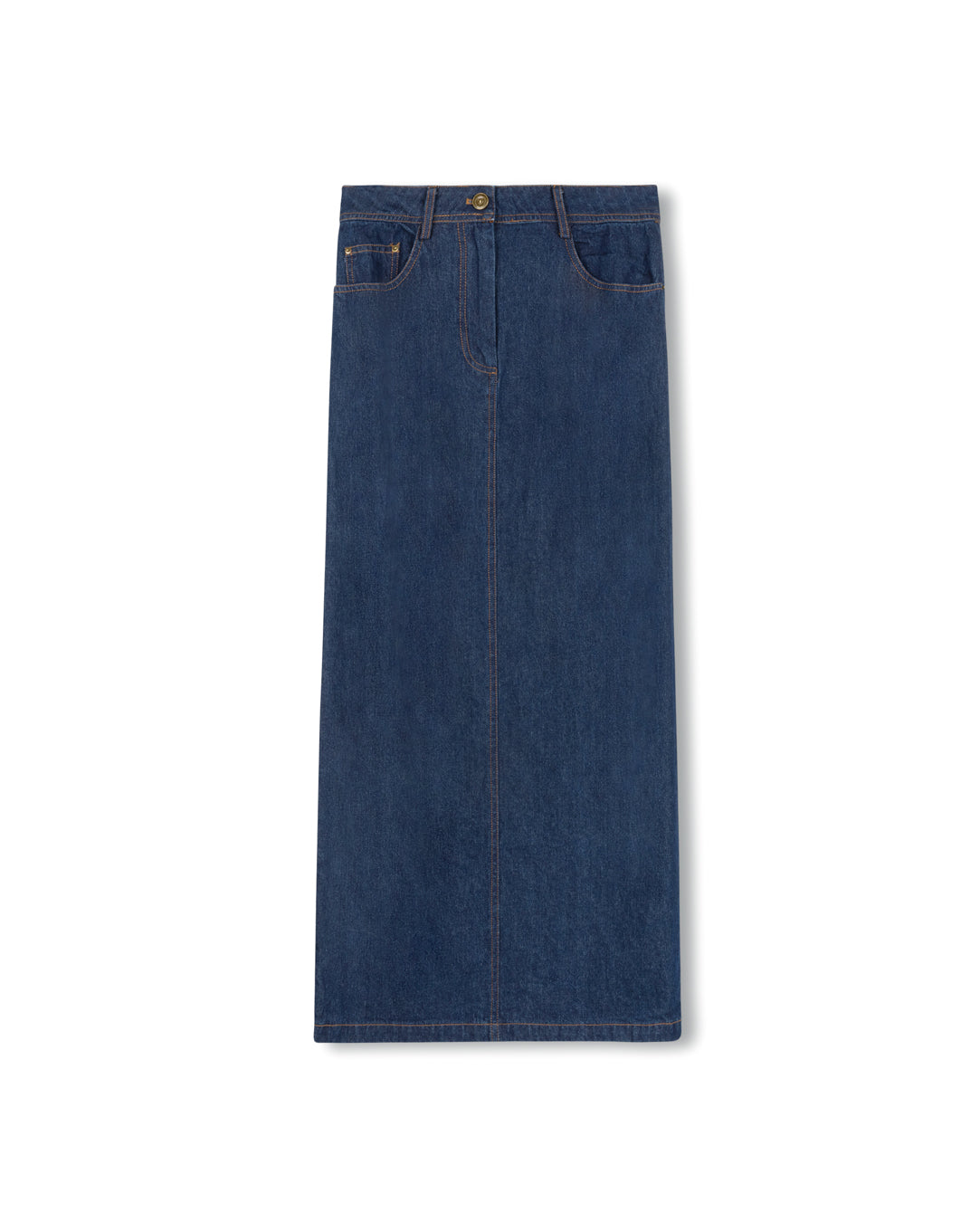 Straight Dark Denim Skirt