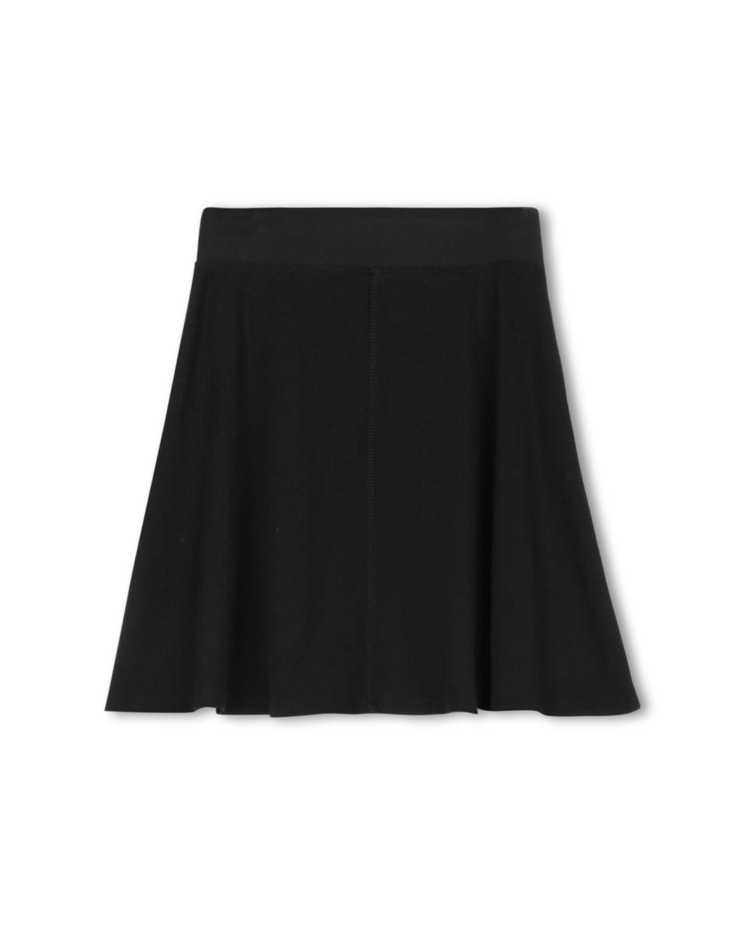 Elastic Waist A-line Knee Skirt