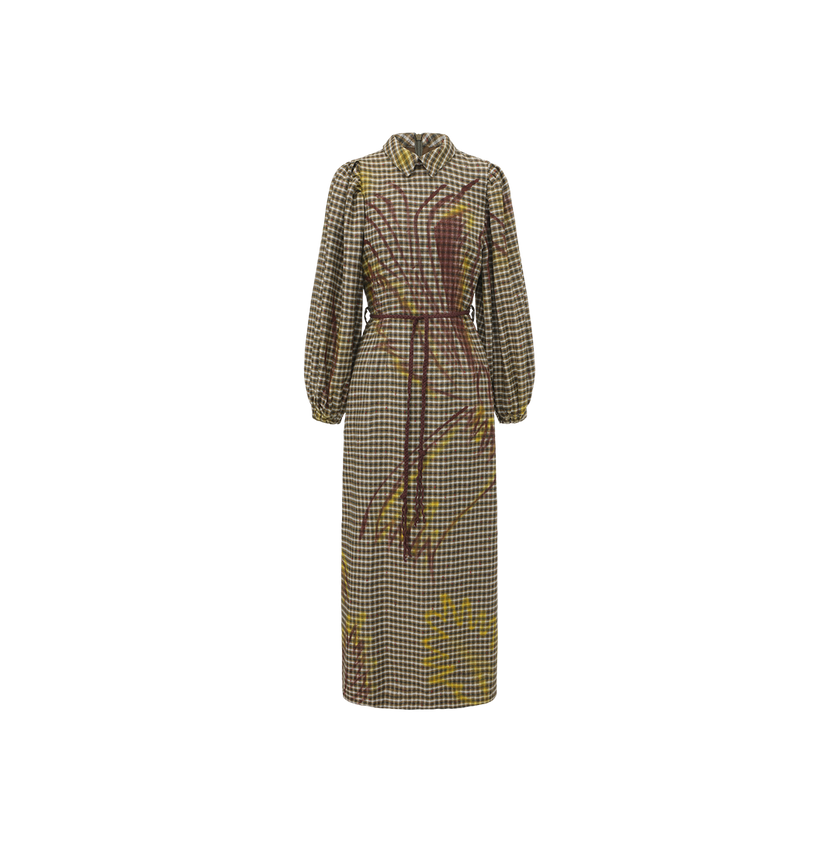 Checked Printed Maxi Dress