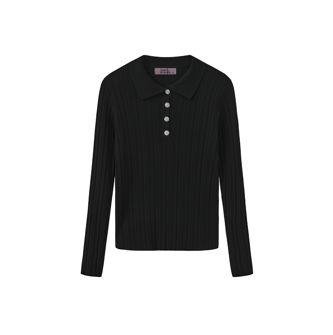 Mica Ribbed Knit Ruffle Collar Sweater