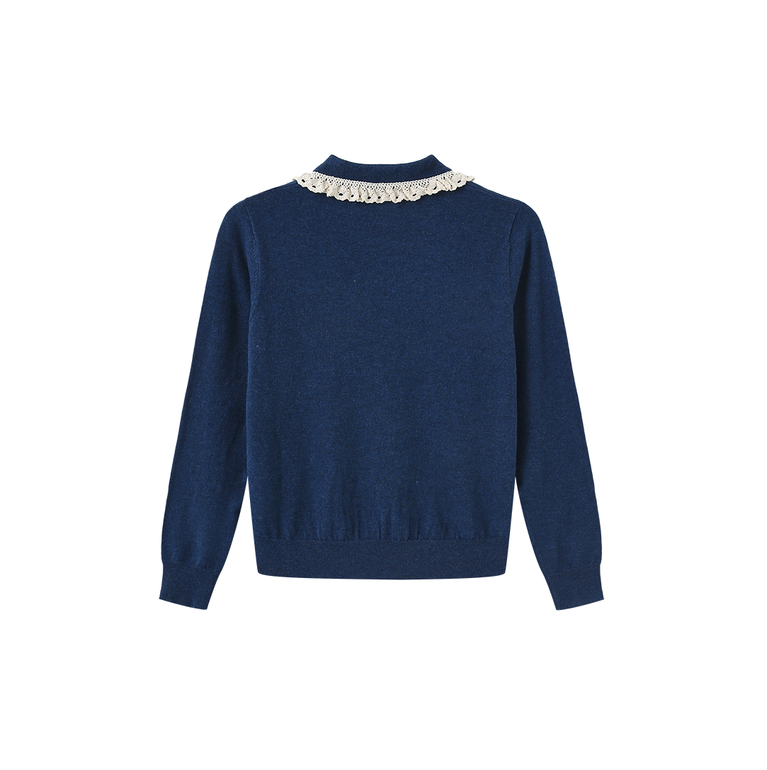 Lace Collar Knit Sweater