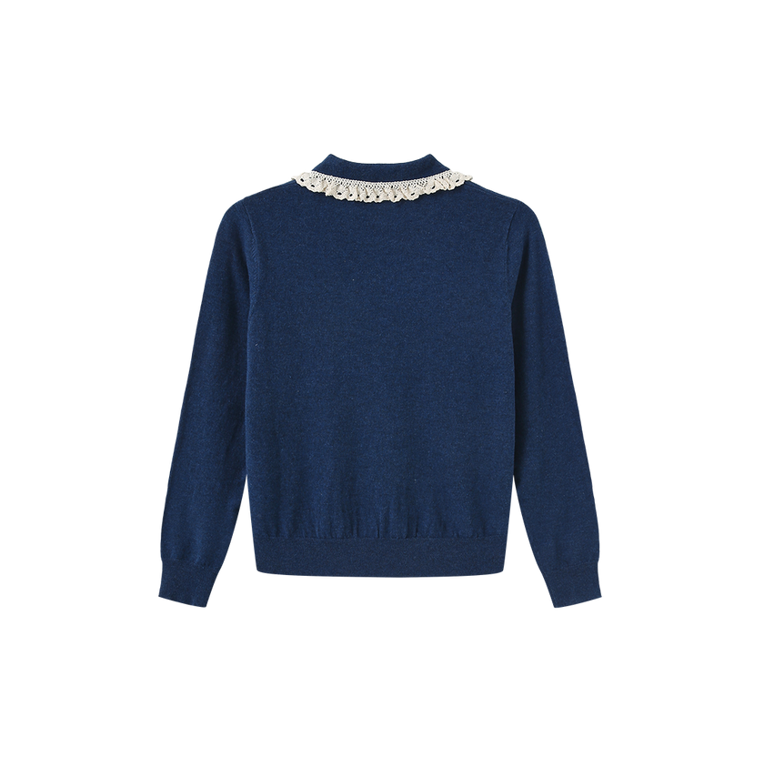 Lace Collar Knit Sweater