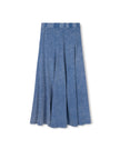 Mineral Wash Paneled Midi Skirt
