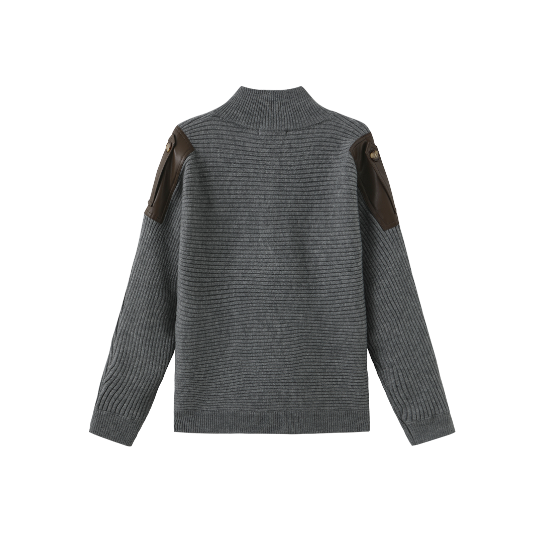 Leather Patch Sweater