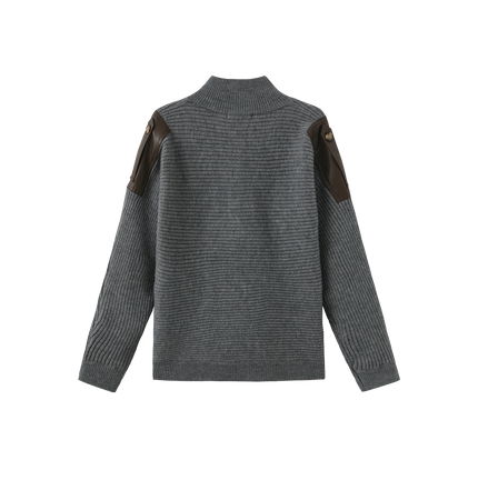 Leather Patch Sweater