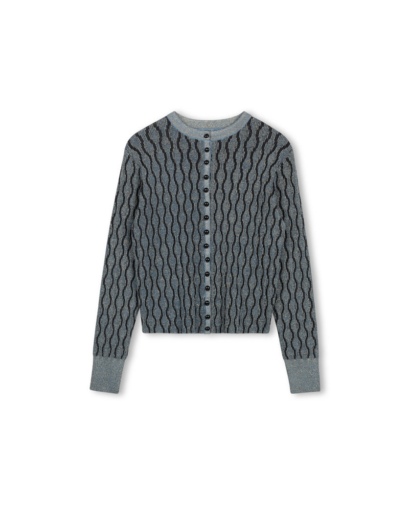 Metallic Squiggle Cardigan