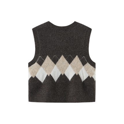 Knit Argyle Vest