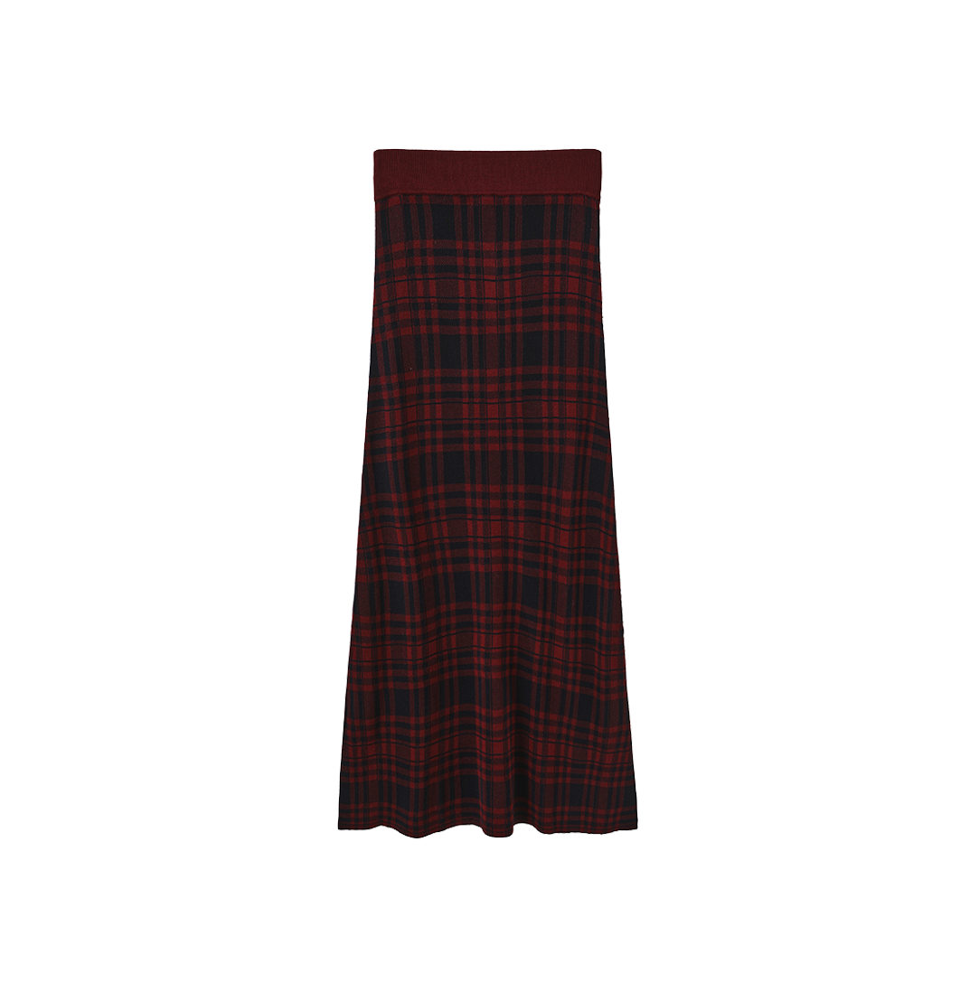 Marco Knit Plaid Skirt