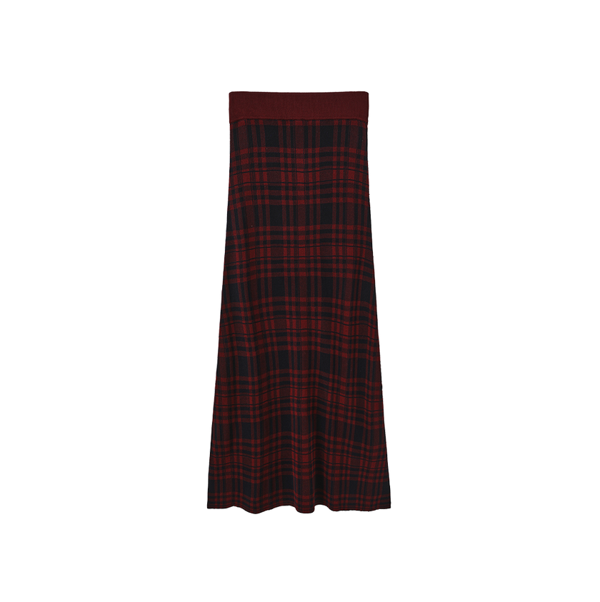 Marco Knit Plaid Skirt