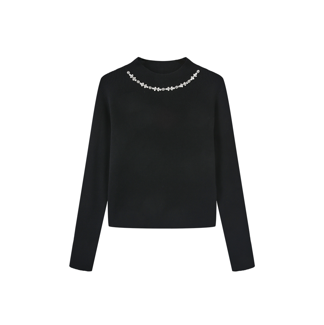 Ribbed Knit Crystle Top